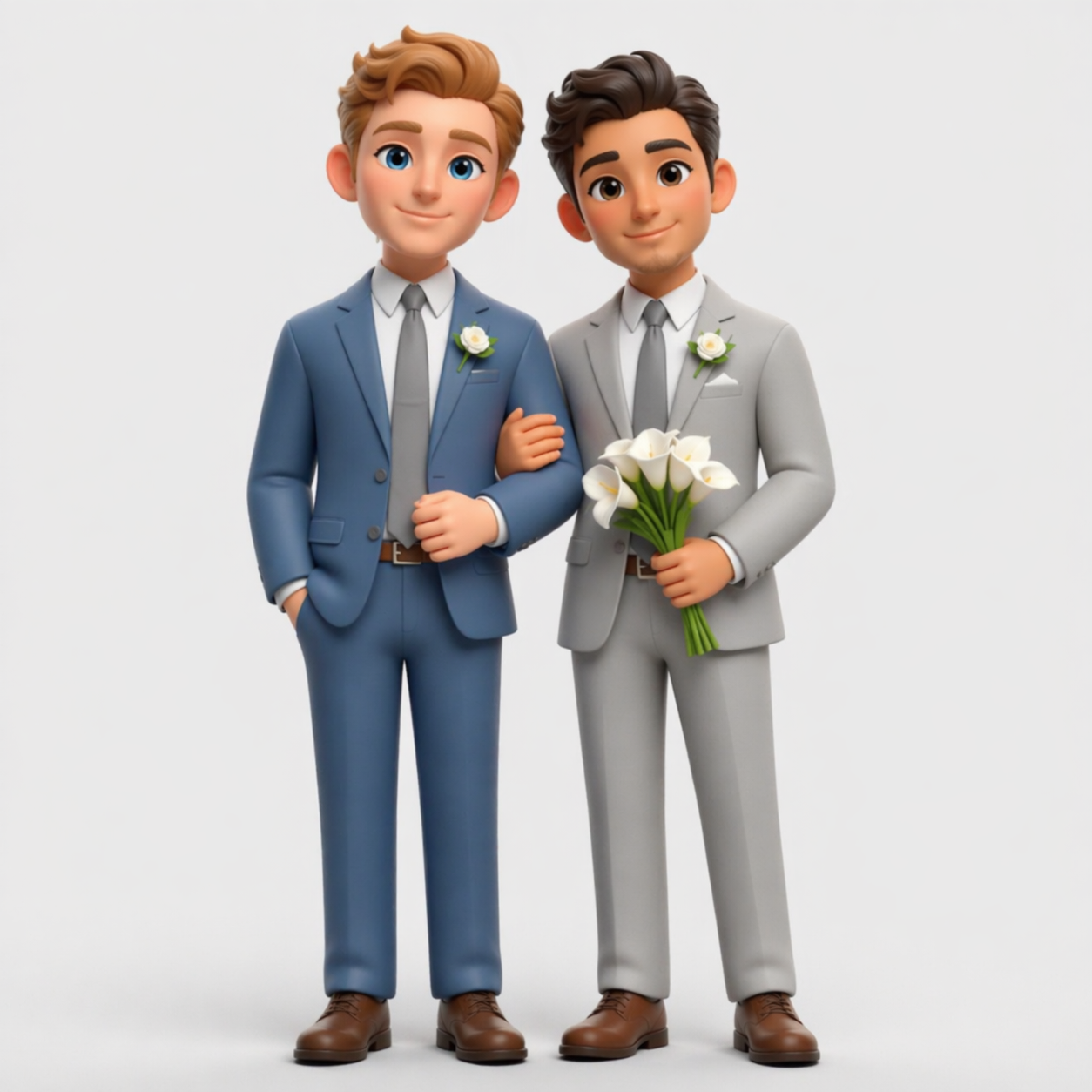 Two Grooms Wedding Figurine - Same-Sex Male Couple